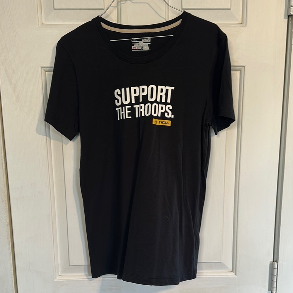 Under Armour Support the troops black fitted tee size medium women’s